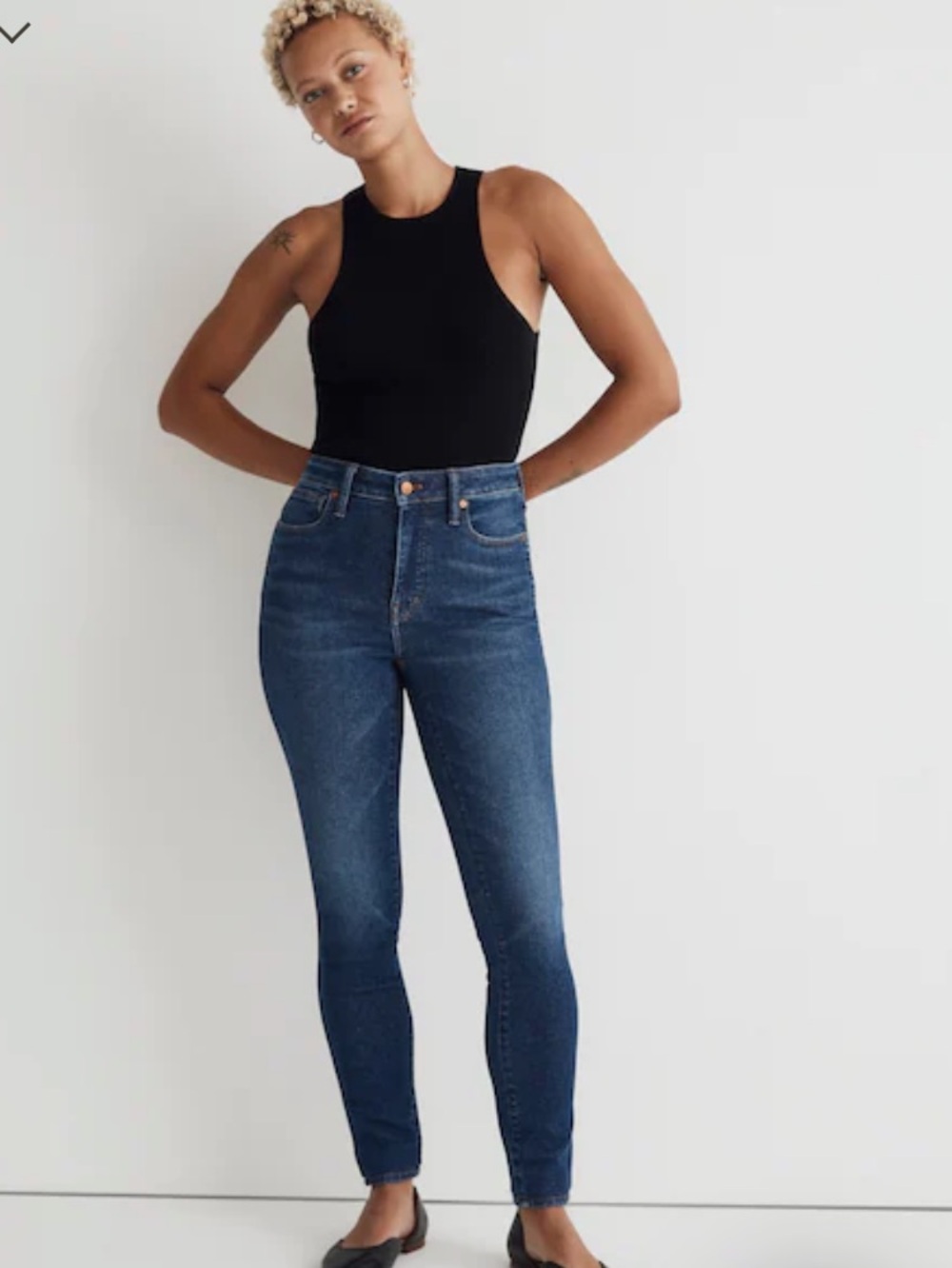 MADEWELL High-Rise Blue Dark Wash Curvy Skinny Jeans 28